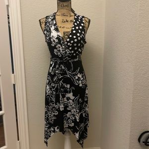 INC black and white petite large dress